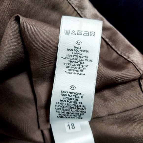 So Fabulous Navy Blue Chiffon Floaty Beaded Embellished Dress Size 20 - Picture 9 of 9